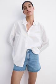 thumbnail: Mango straight leg denim short - mediumblauw