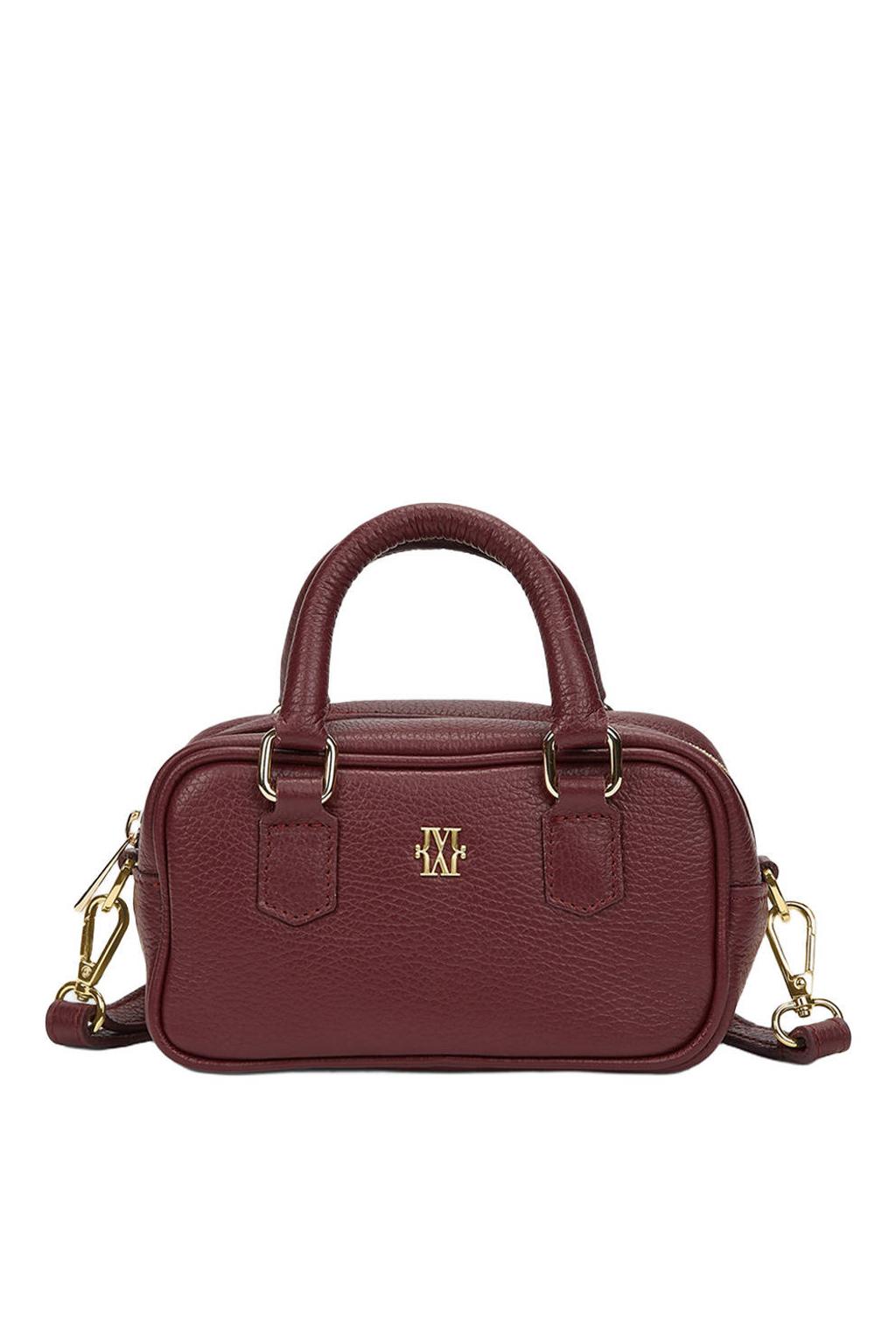JOSH V leren crossbody tas Amandine donkerrood