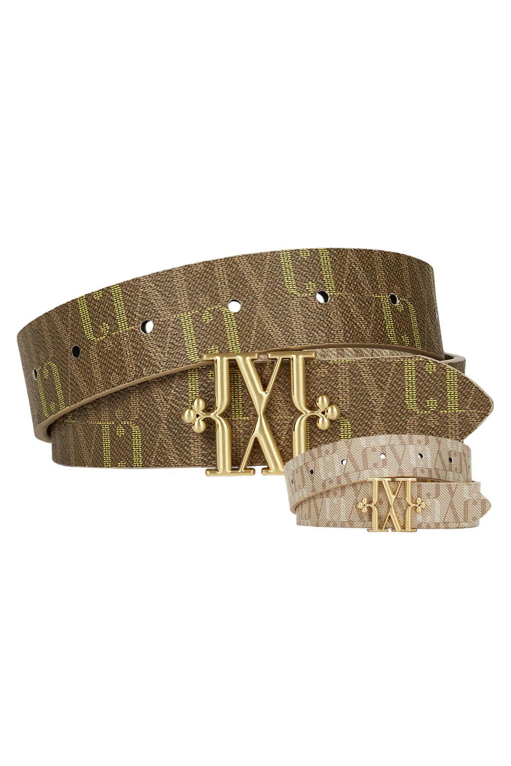 JOSH V reversible riem Perri beige/olijfgroen