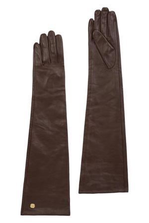 leren handschoenen Safira donkerbruin
