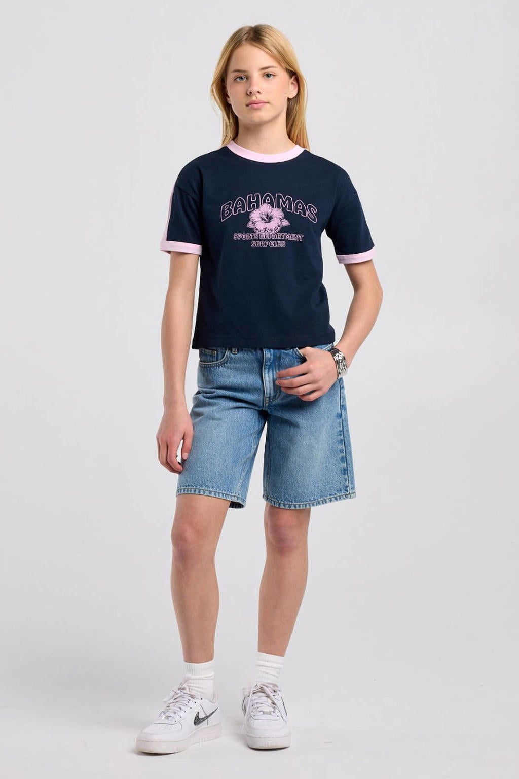 America Today T-shirt met print - donkerblauw