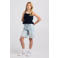 America Today top met peplum - donkerblauw