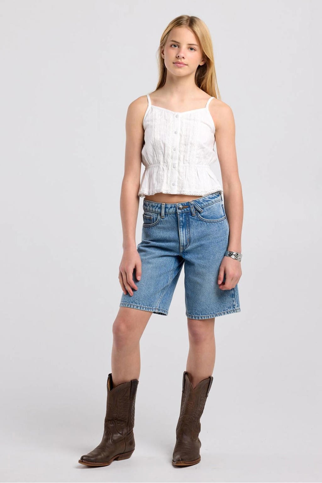 America Today top met peplum zonder mouwen - wit