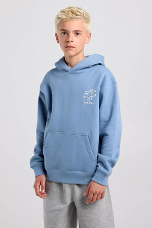 sweat hoodie met backprint - blauw