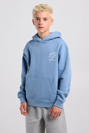 sweat hoodie met backprint - blauw
