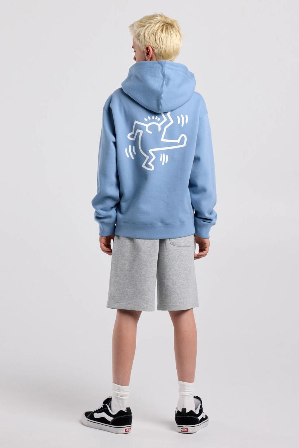 America Today sweat hoodie met backprint - blauw