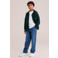 WE Fashion junior overhemd met corduroy details - donkergroen