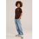 WE Fashion T-shirt met backprint - donkerbruin