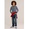 WE Fashion gestreepte longsleeve - donkerblauw