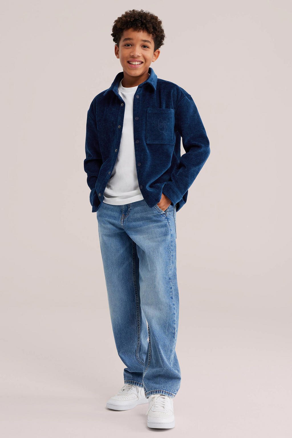 WE Fashion relaxed fit overshirt - blauw