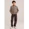 WE Fashion pied-de-poule overhemd - bruin