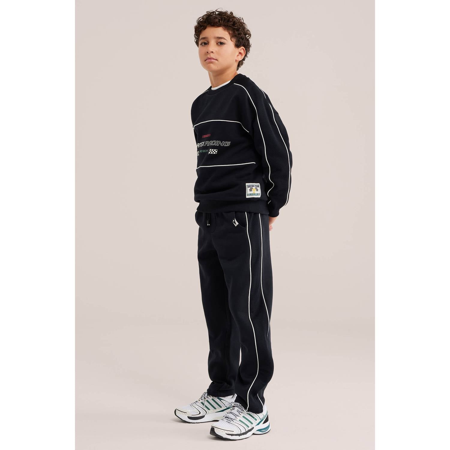 WE Fashion Bad Boys sweater met tekst zwart