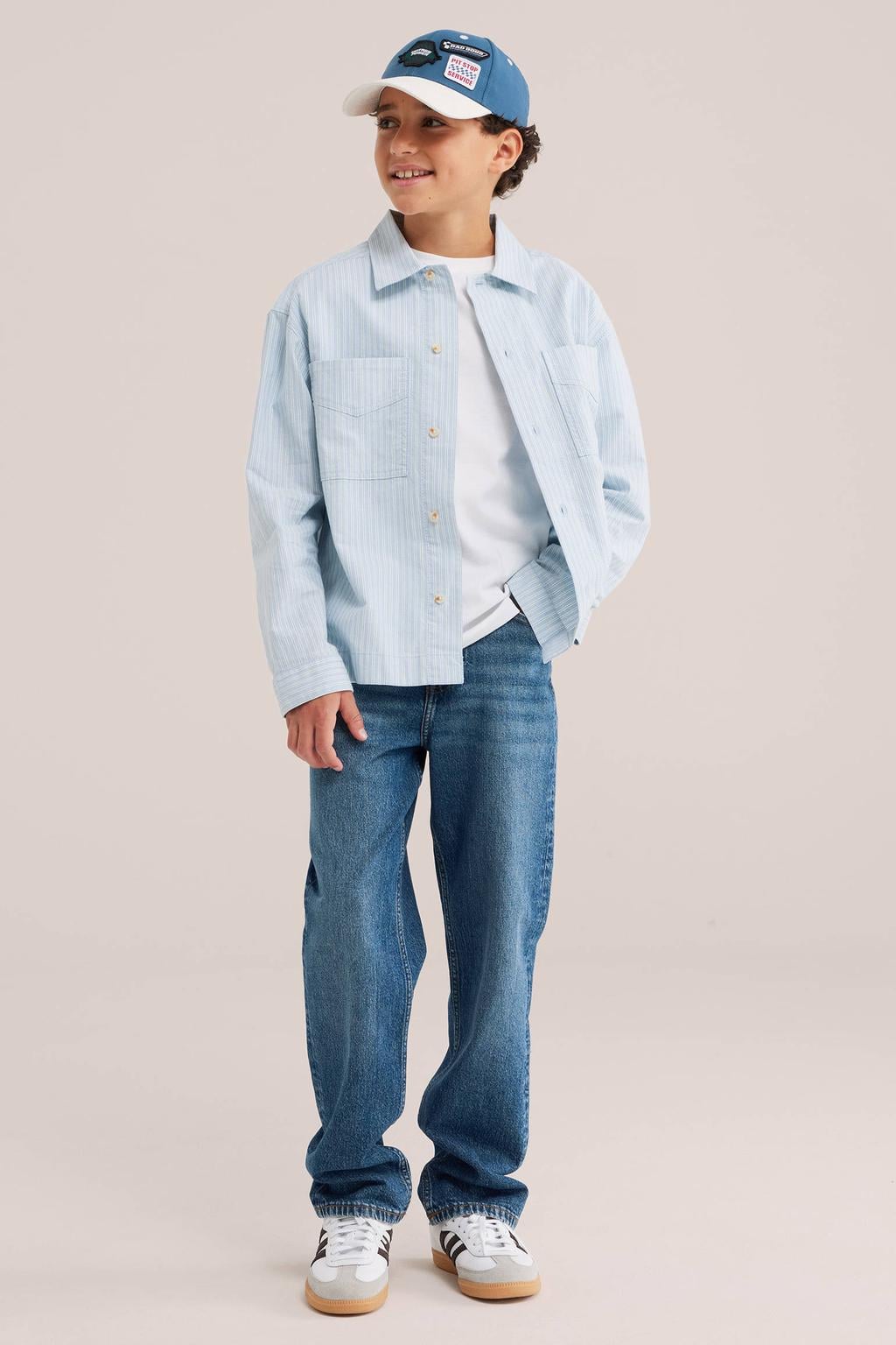 WE Fashion gestreept overhemd - lichtblauw/ecru