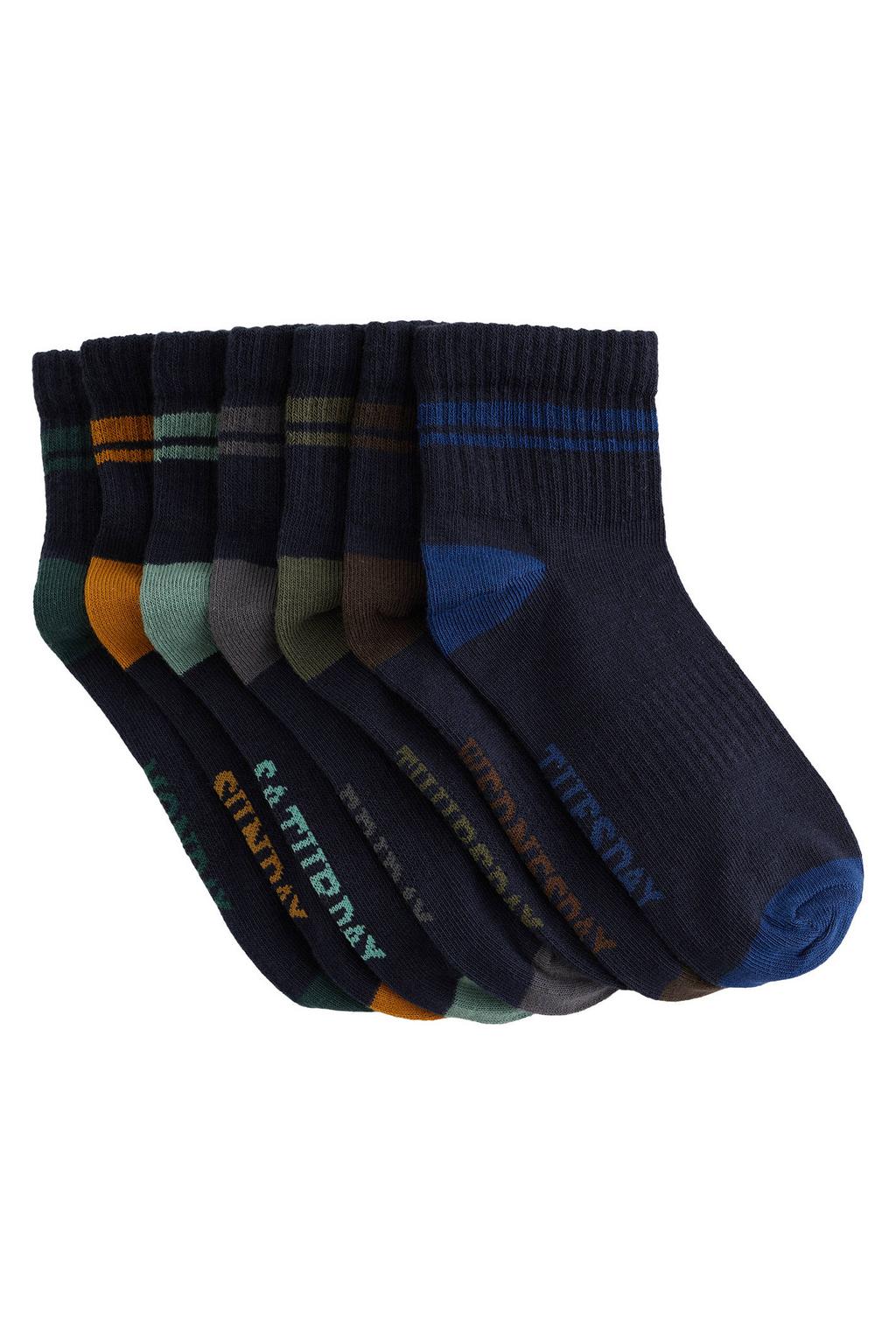 WE Fashion sokken met print - donkerblauw (set van 7)