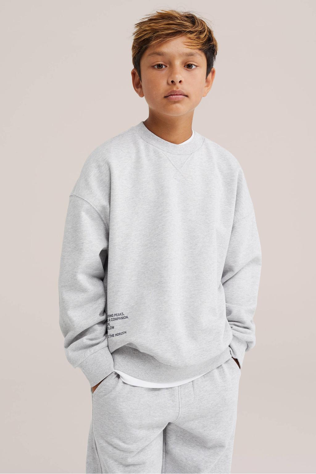 WE Fashion sweater met backprint - grijs