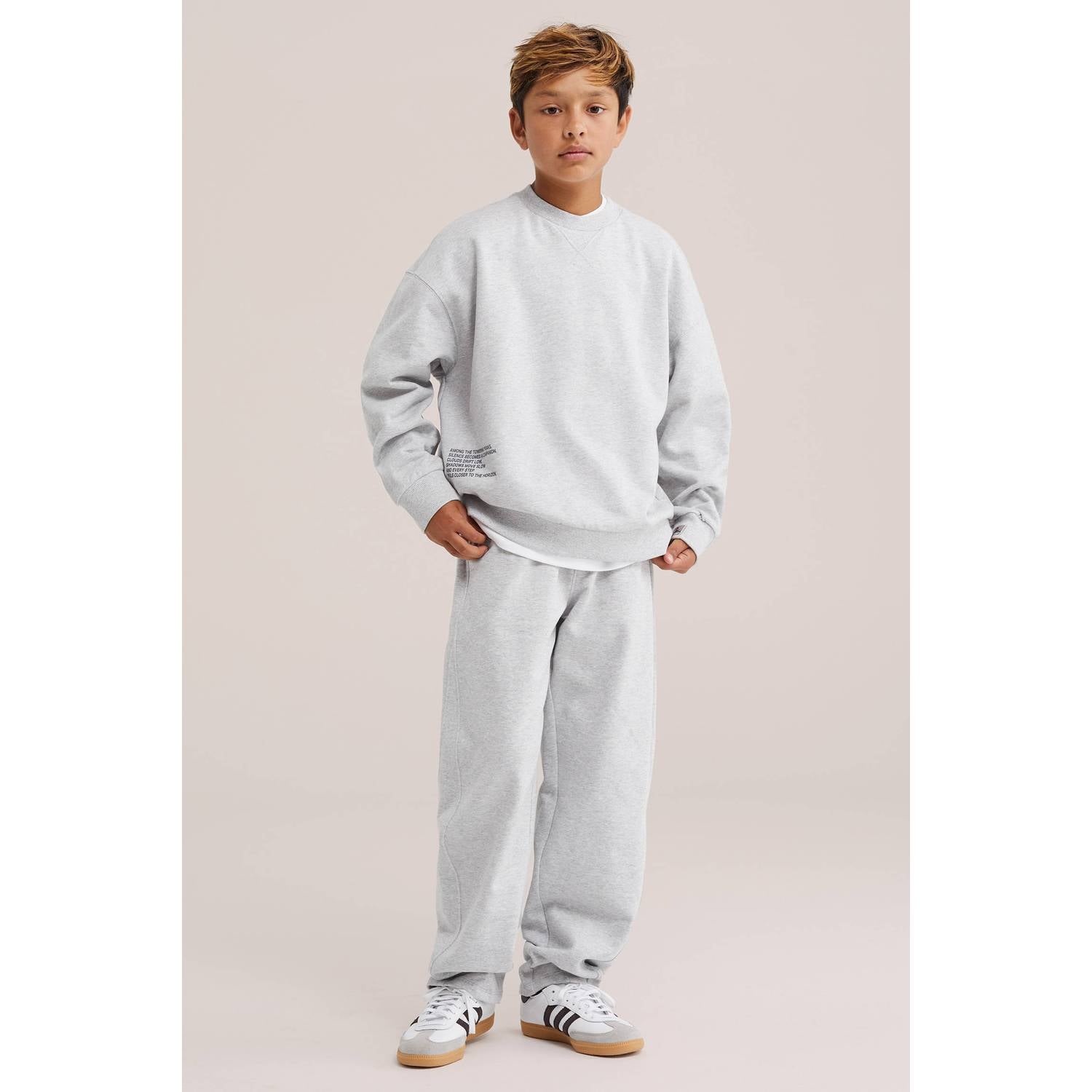 WE Fashion joggingbroek lichtgrijs