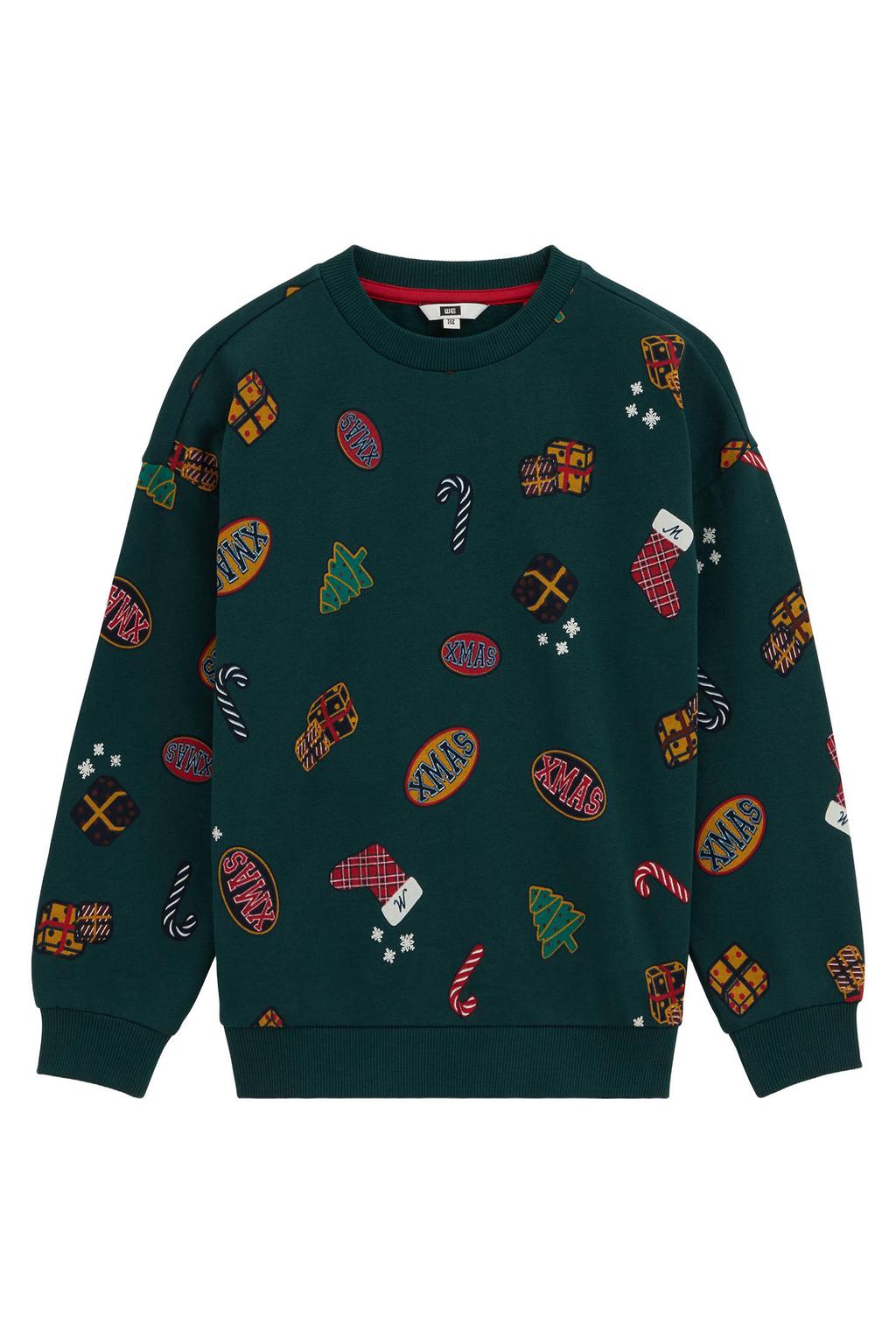WE Fashion sweater met print - groen