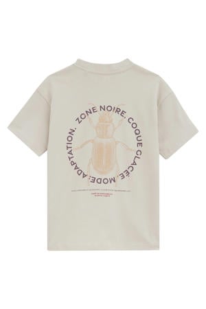 T-shirt met backprint - beige
