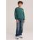 WE Fashion sweater met backprint - donkergroen