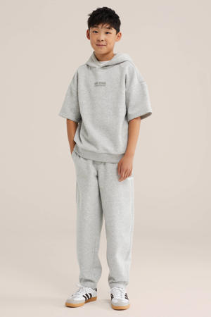 sweat T-shirt met melée - lichtgrijs
