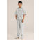 WE Fashion sweat T-shirt met melée - lichtgrijs
