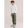WE Fashion sweat tapered cargo joggingbroek - olijfgroen