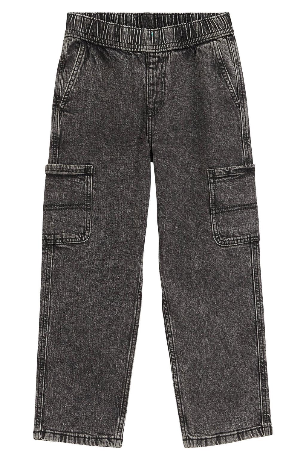 Grey denim jongens WE Fashion Blue Ridge loose fit jeans van denim met effen