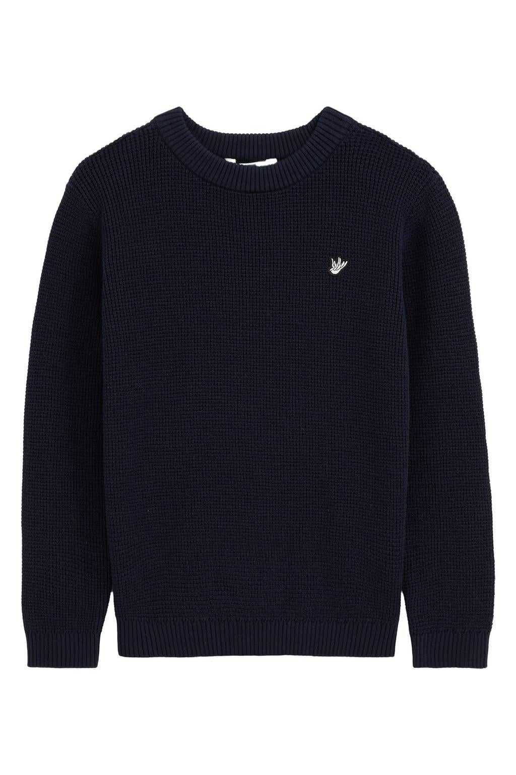 WE Fashion katoenen gebreide trui - donkerblauw