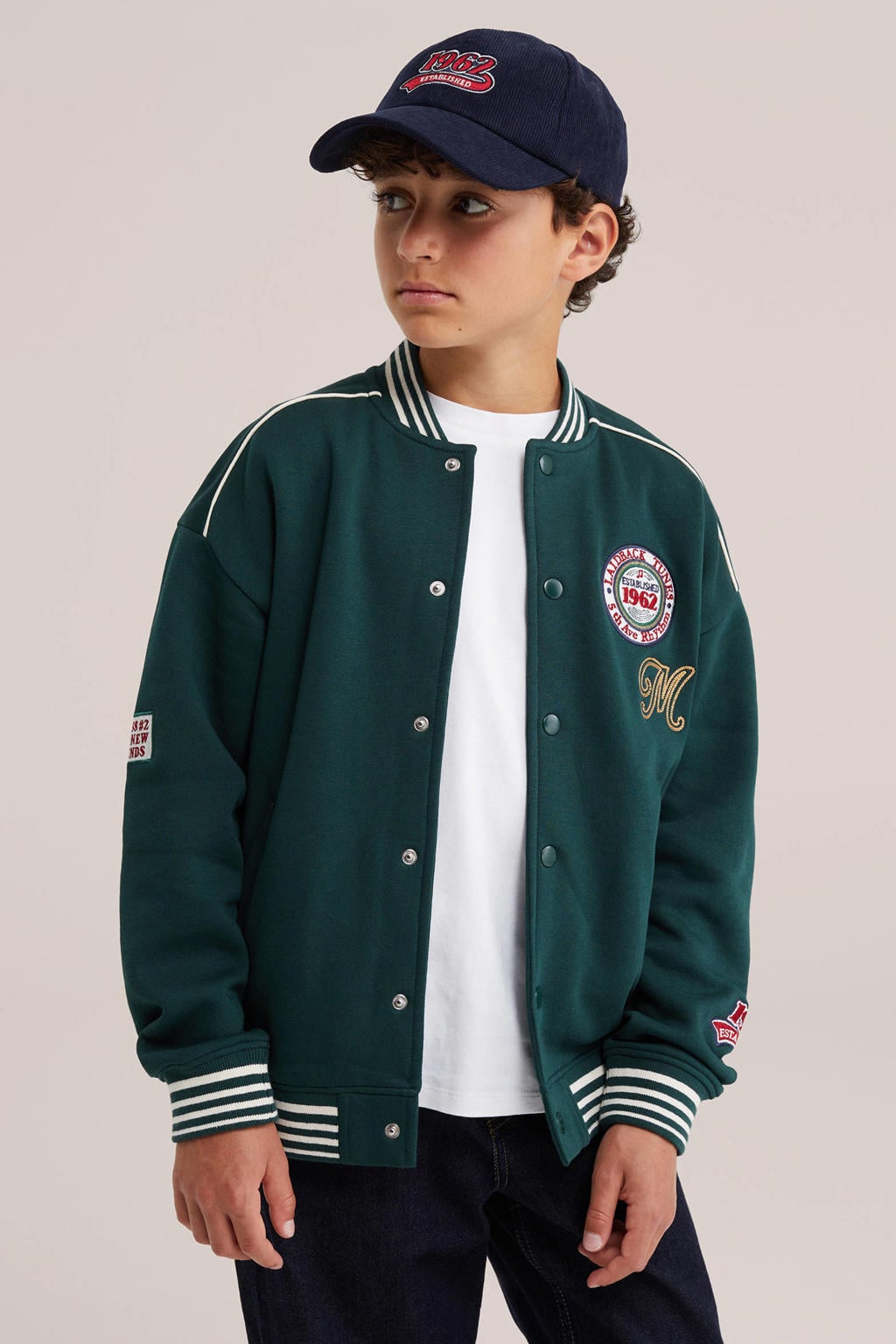 WE Fashion baseballjack met patches - groen