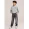 WE Fashion sweat schipperstrui met backprint - grijs