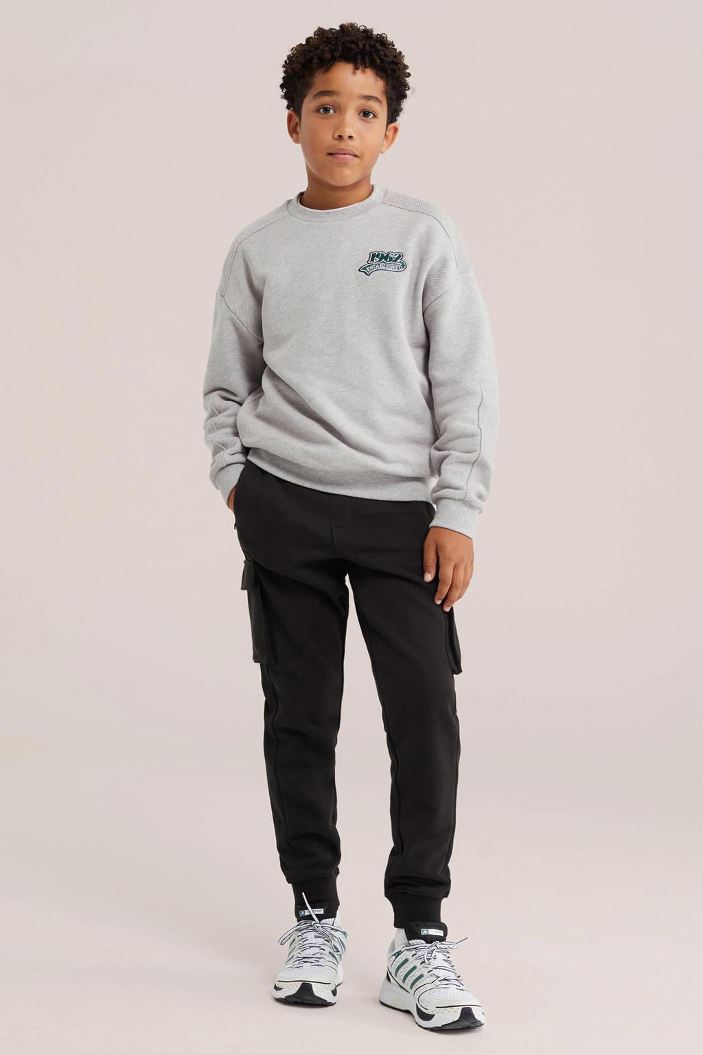 WE Fashion tapered cargobroek - zwart