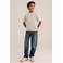WE Fashion katoenen gebreide trui - zand