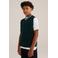 WE Fashion katoenen gebreide spencer - donkergroen