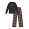 WE Fashion geruite pyjama - antraciet/bruin