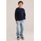 WE Fashion katoenen gebreide trui - donkerblauw