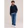 WE Fashion katoenen gebreide trui - donkerblauw