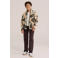 WE Fashion teddy fleecevest met print - beige/groen