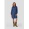 Anytime denim midi jurk met strikkraag dark blue