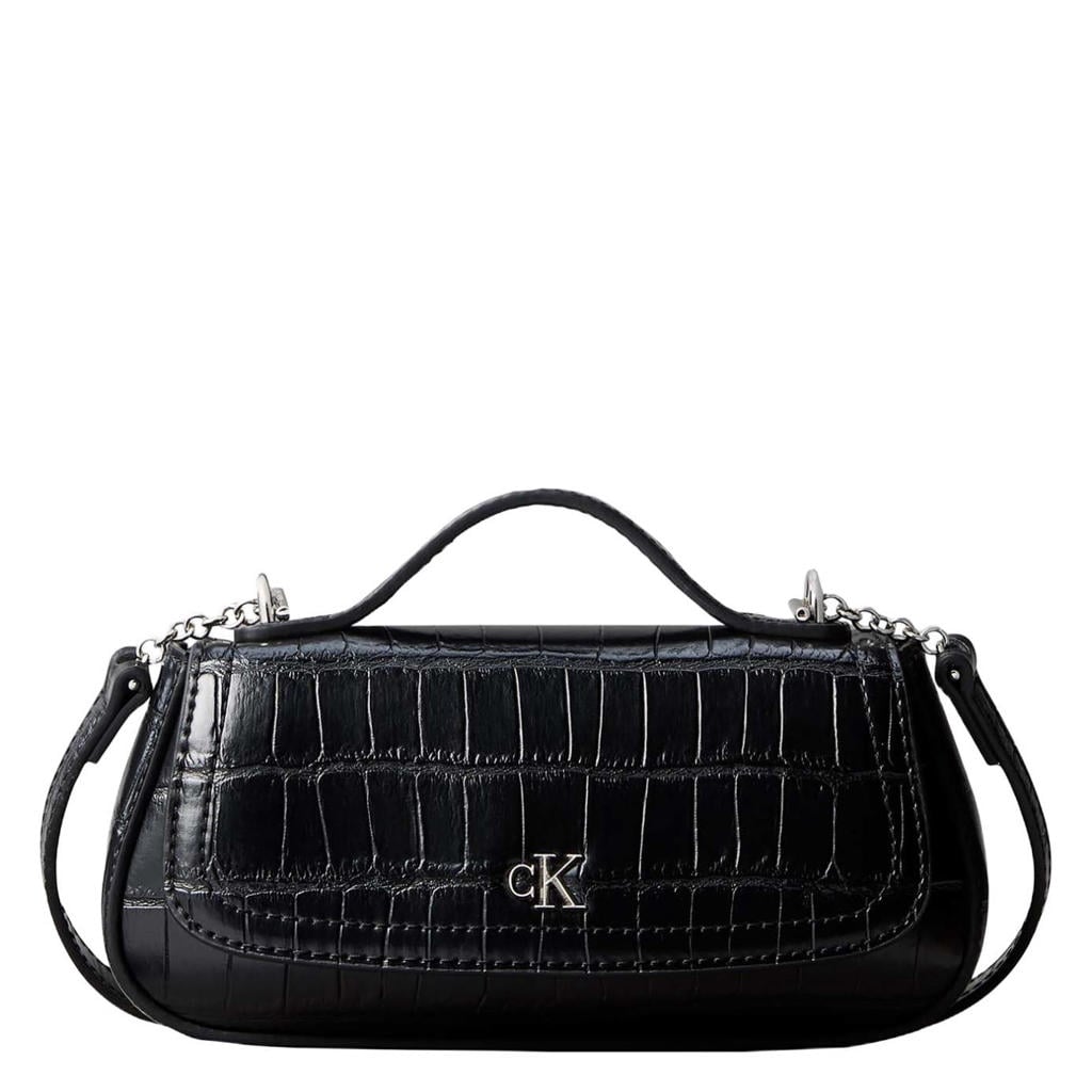 Calvin Klein crossbody tas CK Croc zwart
