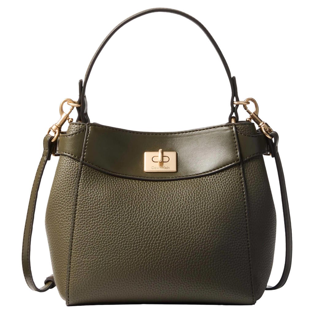 Calvin Klein crossbody tas Mix Media olijfgroen