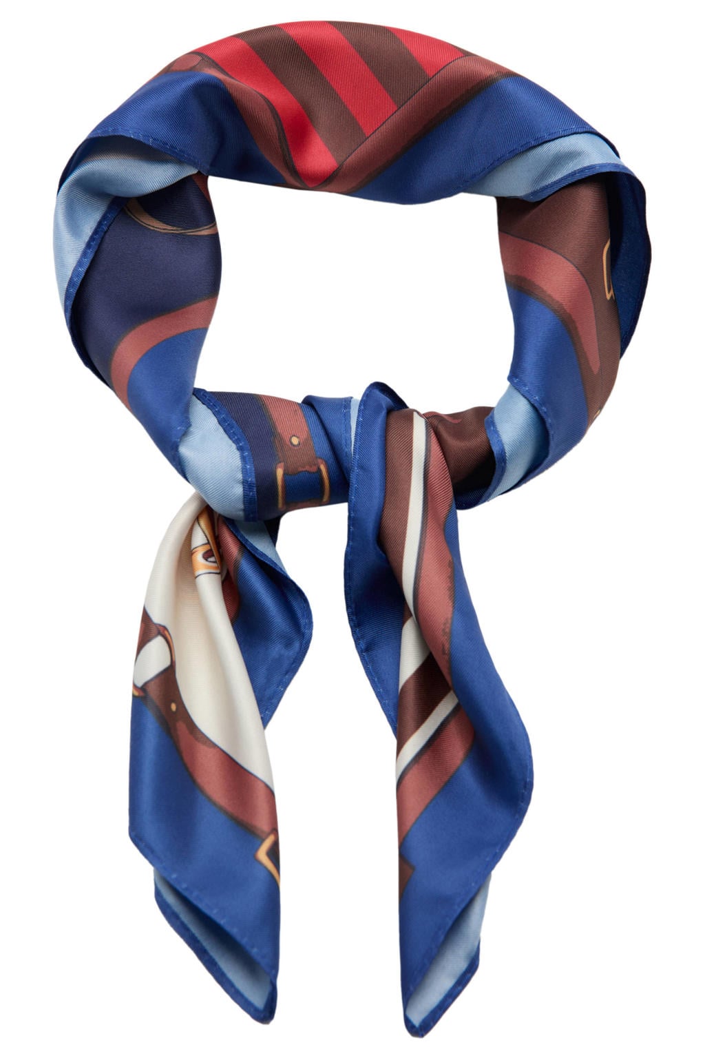 Mango sjaal met all over print blauw