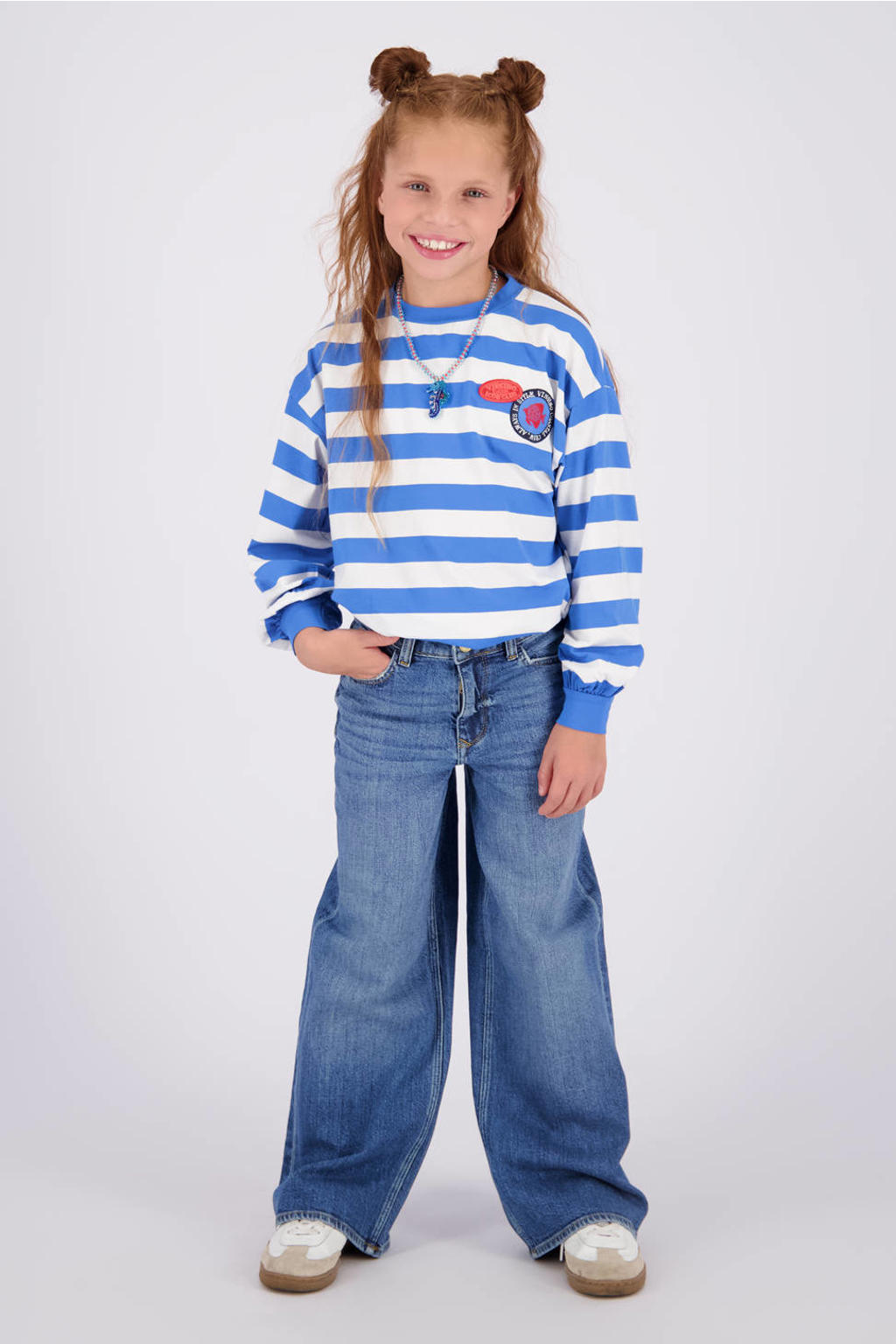 Vingino Cita high waist wide leg jeans - medium blue denim