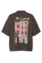 thumbnail: OBJECT T-shirt met backprint donkerbruin