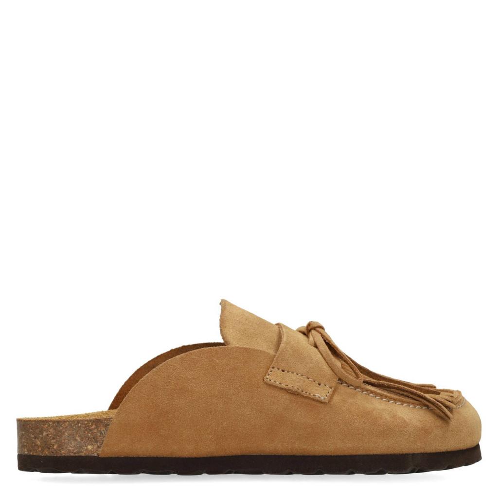 Cognackleurige dames Sacha suède clogs -