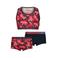 Vingino bh top en boxershorts met print - rood/zwart (set van 3)