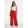 YOEK wide leg regular waist broek linnen koraalrood