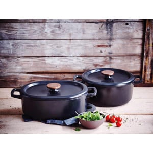 Braadpan - Dutch Oven - Ovaal - Nori - 31 x 21 cm - geëmailleerde anti-aanbaklaag