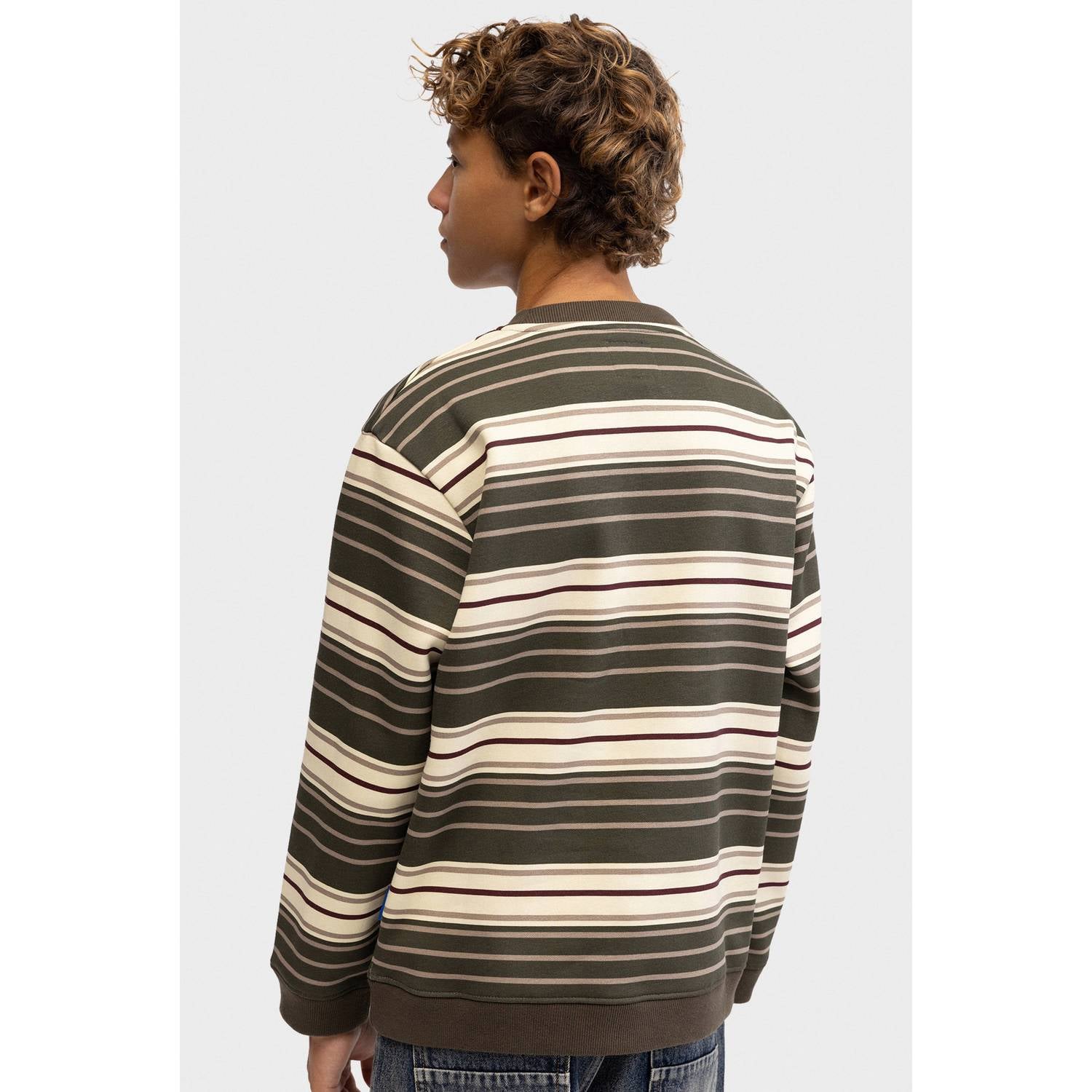Redefined Rebel gestreepte sweater groen