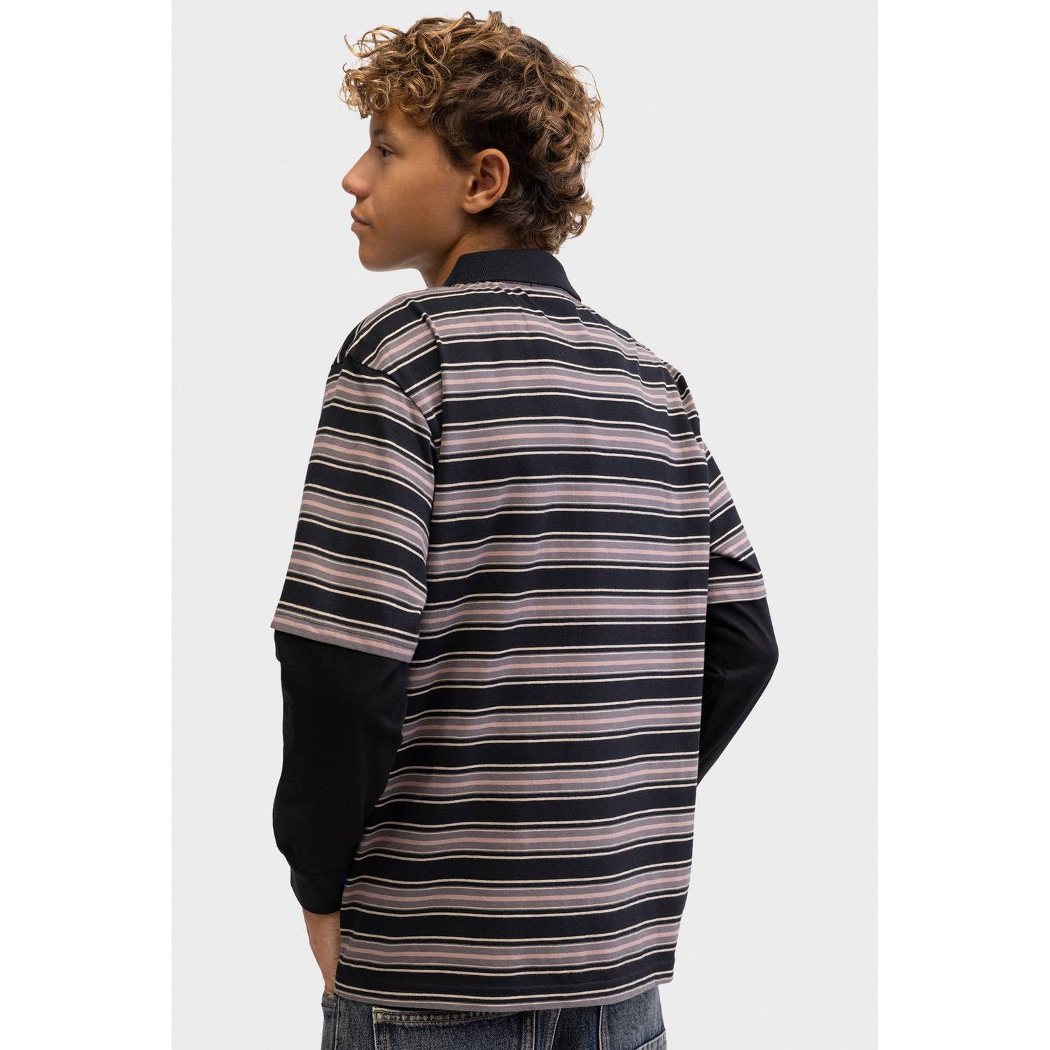 Redefined Rebel gestreepte longsleeve zwart