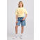 America Today T-shirt met print en tekst - lichtgeel